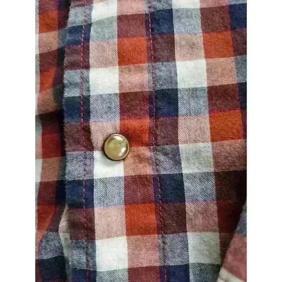 Wrangler Plaid Pearl Snap Button Down Men's Size Medium - Picture 5 of 12